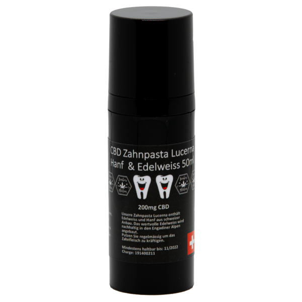 CBD-Zahnpasta Lucerna 50ml mit Hanf und Edelweiss